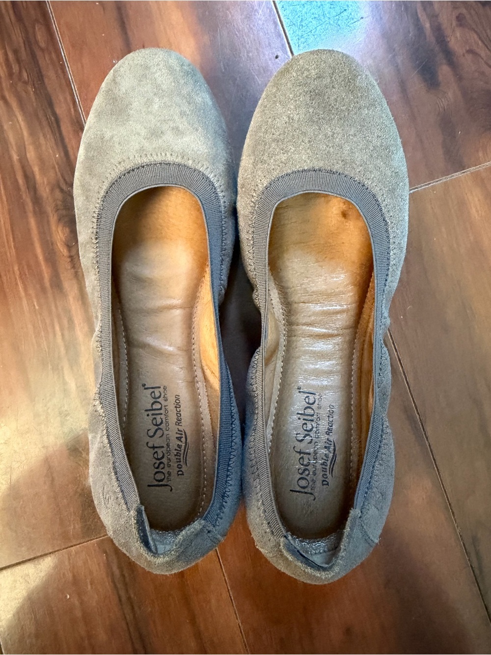 Josef Seibel Women's Taupe Suede Ballet Flats - size 37